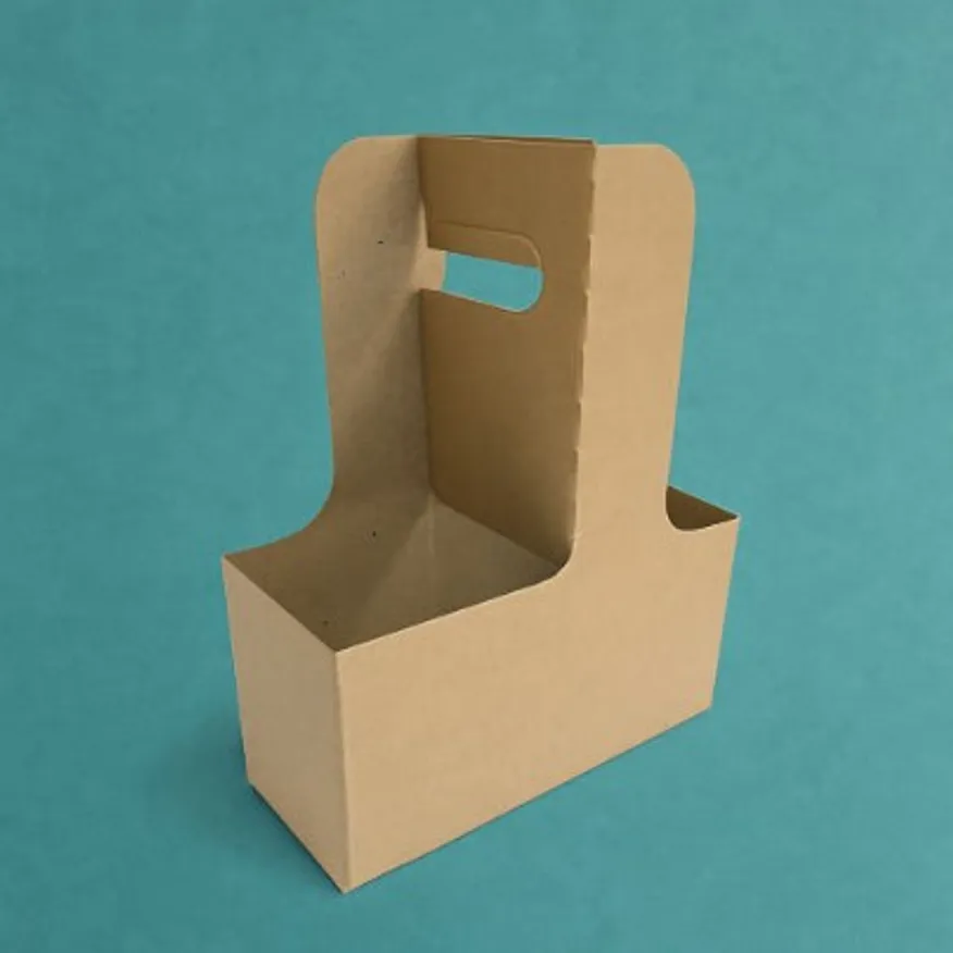 크라프트 무지 2구 커피 캐리어 200개 테이크아웃 포장 배달 이미지