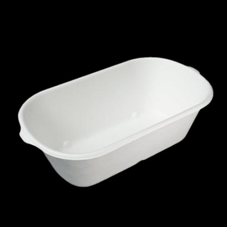 종이도시락 펄프용기 BH004 1000ml 용기단품 (화이트) 500개 샐러드 덮밥