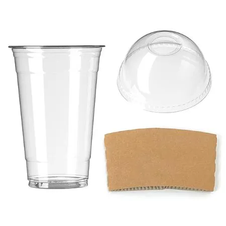 [1000개세트-3종] 92파이 500ml(16온스) A 아이스컵 + 돔뚜껑 + 홀더
