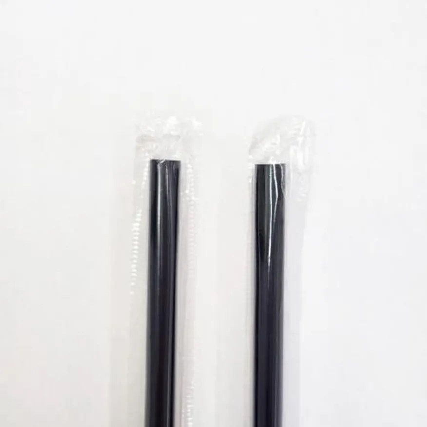 7mmx21cm 검정 일자빨대 개별포장 10,000개입 이미지