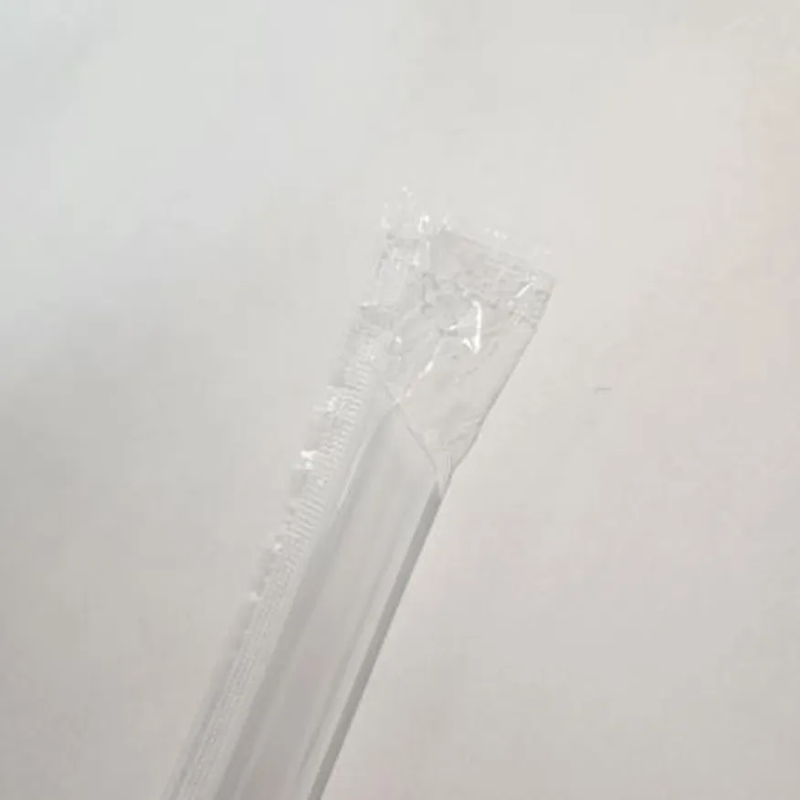 12mmx21cm 투명 사선빨대 개별포장 2,000개입 버블티 실링용 스트로우 이미지