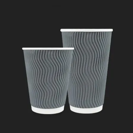 HC 3중 단열컵 웨이브 그레이 510ml(16온스) 종이컵 500개 이미지