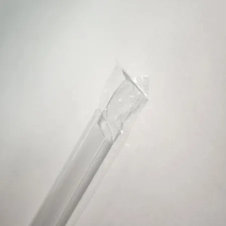 [500개] 12mmx25cm 투명 사선빨대 개별포장 500개입 버블티 실링용 스트로우