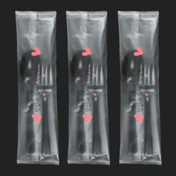 HC1 정성 숟가락 포크 세트 500개입 개별포장