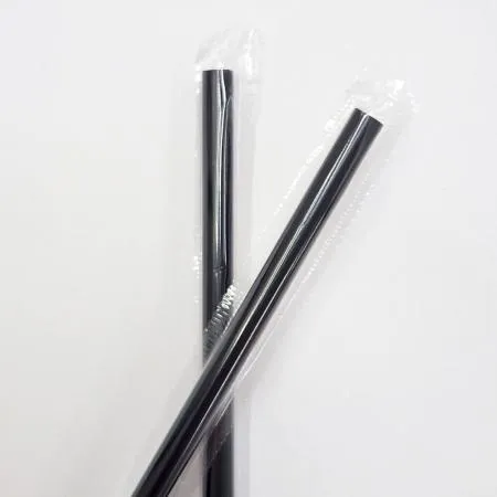 [500개] 7mmx21cm 검정 일자빨대 개별포장 500개입