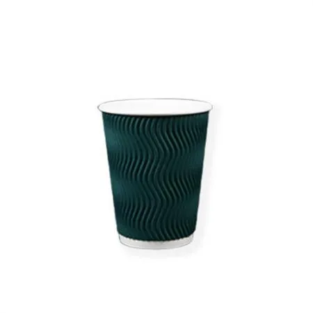 H 크리스마스느낌 종이컵 3중 단열컵 웨이브 그린 360ml(12온스) 종이컵 500개