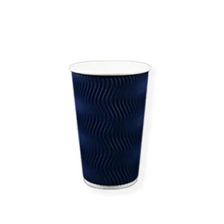 고급스러운 3중 단열컵 웨이브 블루 510ml(16온스) 종이컵 500개