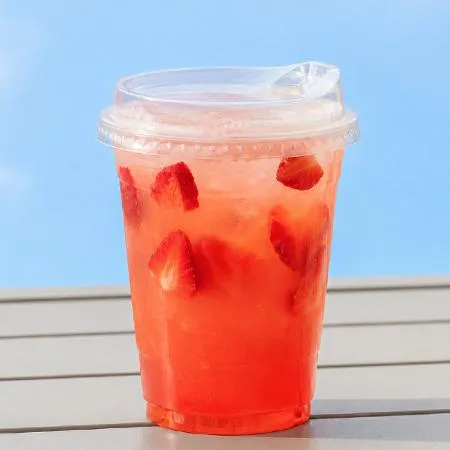 [1000개세트] 92파이 400ml(14온스) 국내산 아이스컵 + 머그리드 뚜껑 세트