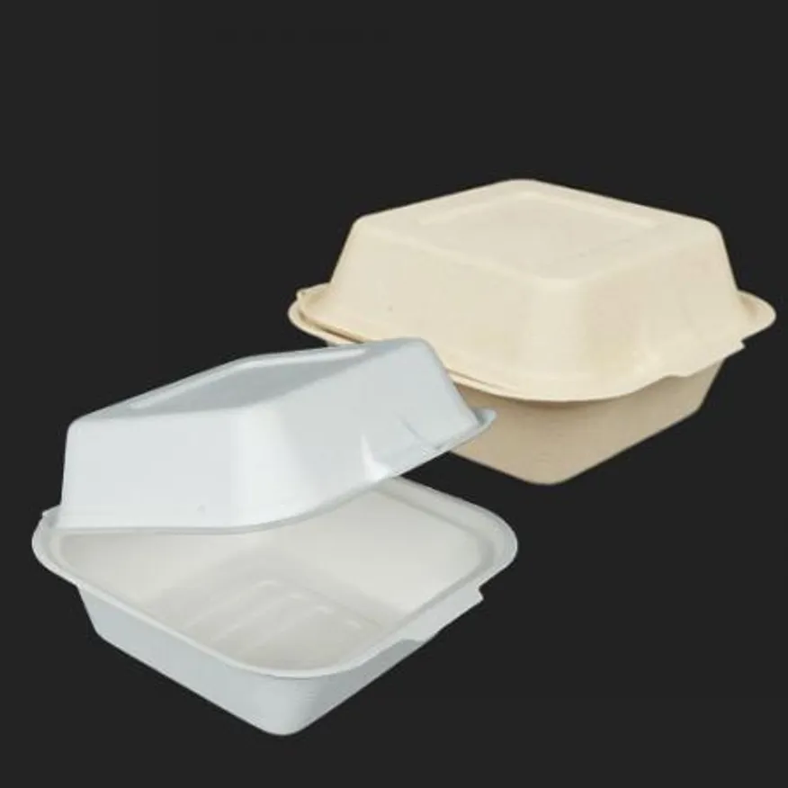 HC07 천연펄프용기(크라프트) 250개입 도시락종이용기 햄버거 디저트 도시락케이크 (뚜껑일체형) 이미지