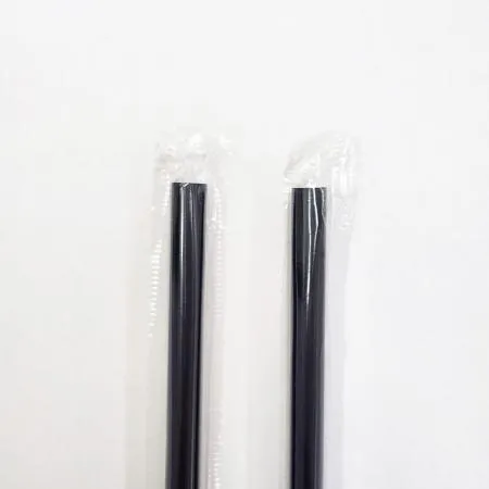 [500개] 7mmx25cm 검정 일자빨대 개별포장 500개입