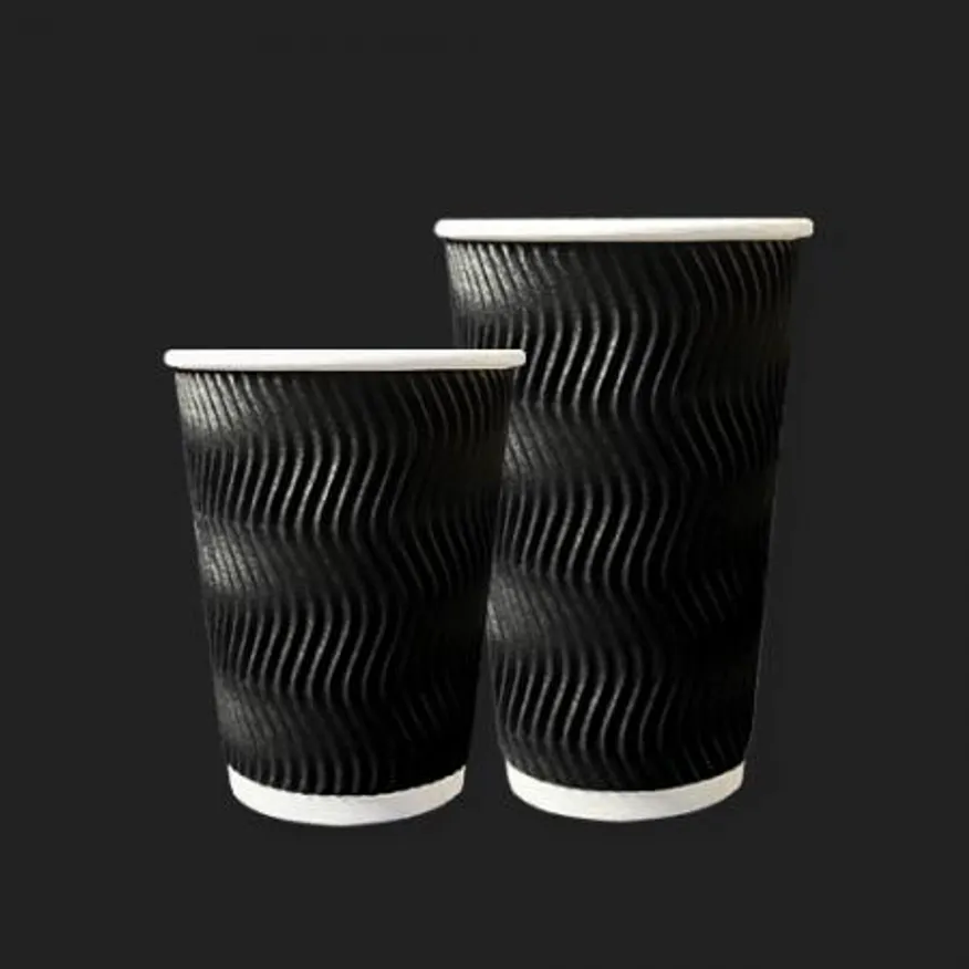 HC 3중 단열컵 웨이브 블랙 510ml(16온스) 종이컵 500개 이미지