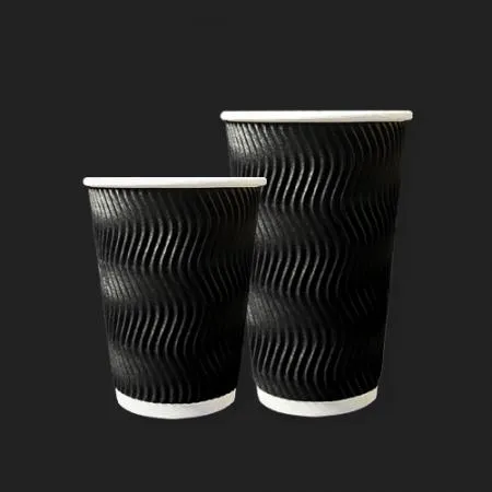 HC 3중 단열컵 웨이브 블랙 510ml(16온스) 종이컵 500개 이미지