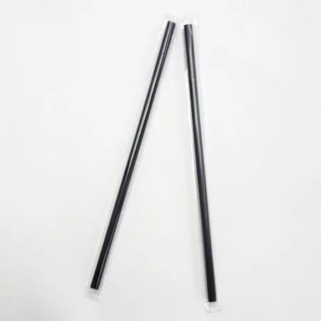 7mmx25cm 검정 일자빨대 개별포장 10,000개입 이미지