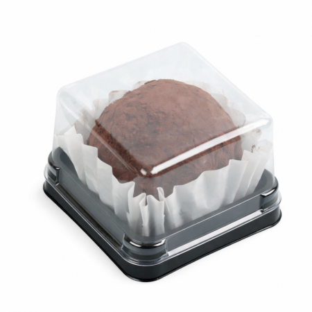 화과자 케이스 1구 두쫀쿠케이스 디저트용기 100개 세트 (검정밑판+투명뚜껑)