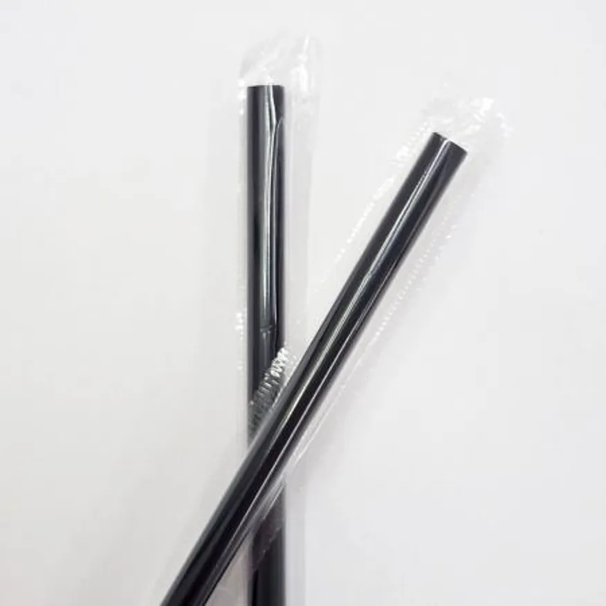 7mmx21cm 검정 일자빨대 개별포장 10,000개입 이미지