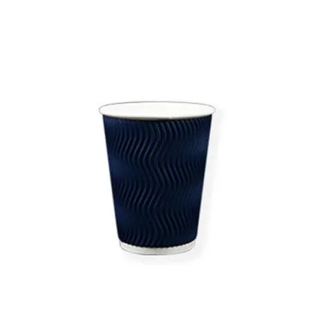 고급스러운 3중 단열컵 웨이브 블루 360ml(12온스) 종이컵 500개