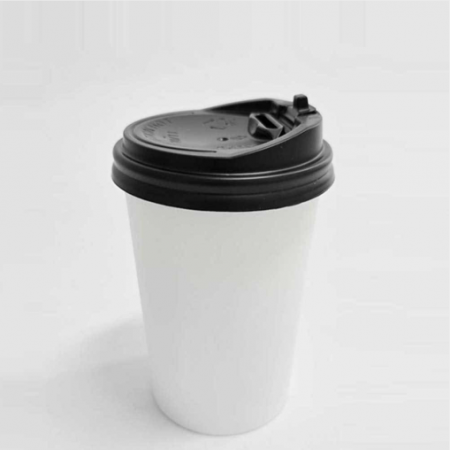 13온스 백색 무지종이컵+블랙개폐형뚜껑 100개세트