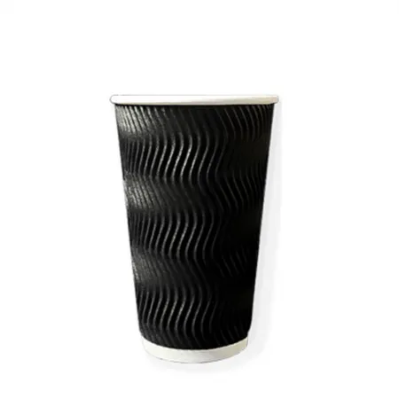 HC 3중 단열컵 웨이브 블랙 510ml(16온스) 종이컵 500개
