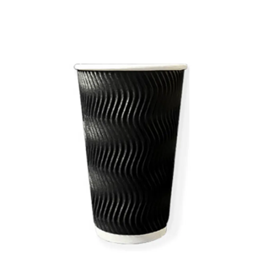 HC 3중 단열컵 웨이브 블랙 510ml(16온스) 종이컵 500개 이미지