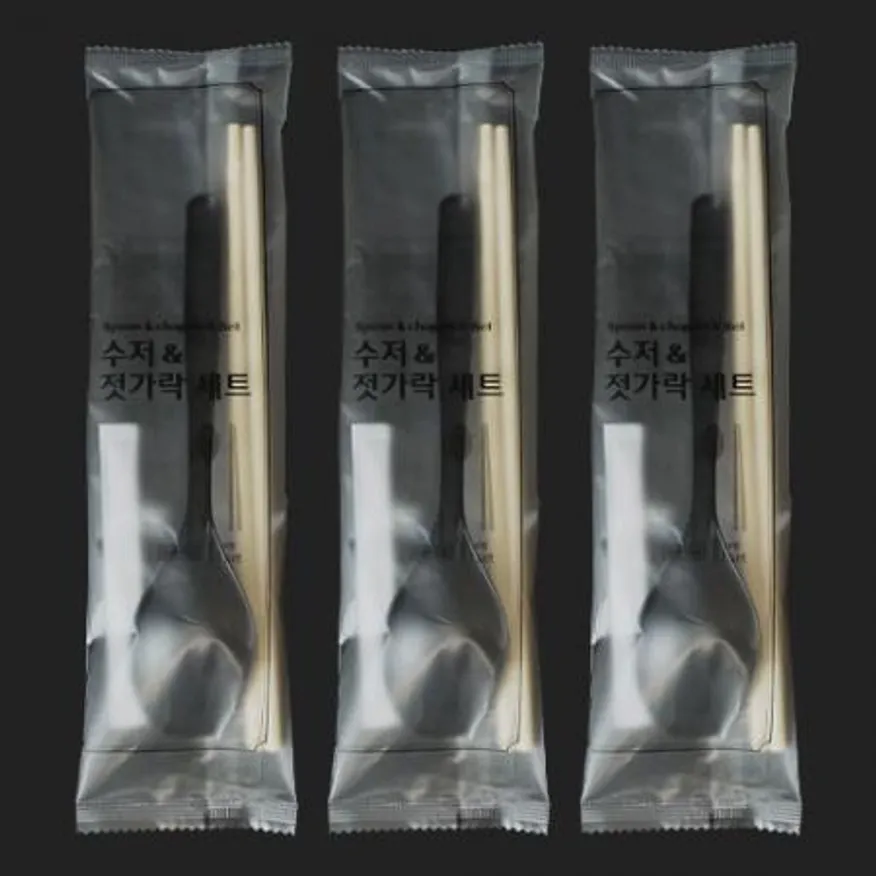 HC1 특선 수저세트 500개입 일회용숟가락세트 일회용수저세트 개별포장 이미지