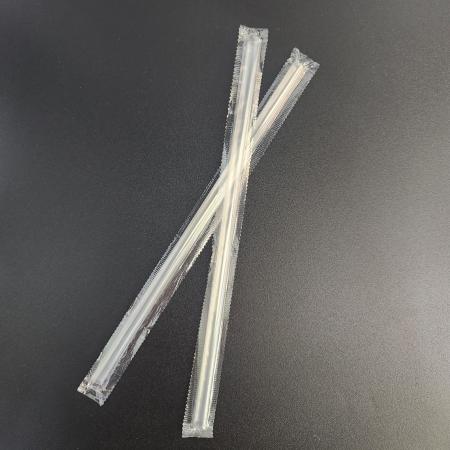 [500개] 7mm21cm 개별포장 투명 일자빨대 500개