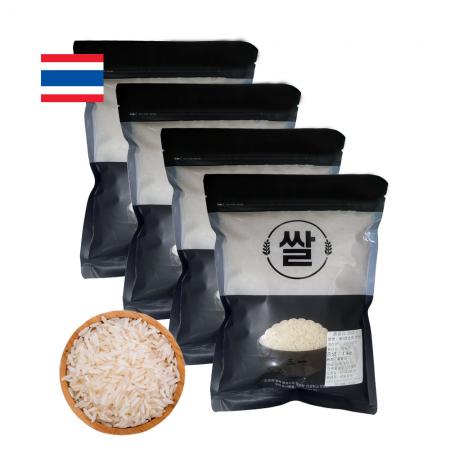 자스민쌀 4kg(1kg 4개) jasmine rice 태국쌀 안남미 1등급 2024년산 THAIRICE