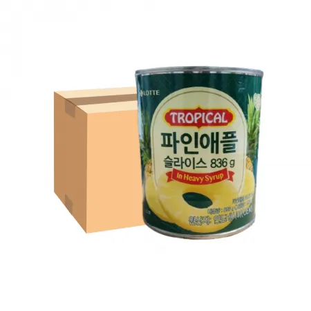 롯데 파인애플 슬라이스 836g 한박스(12개입)