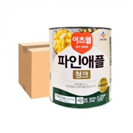 이츠웰 파인애플 청크 3kg 한박스(6개입)