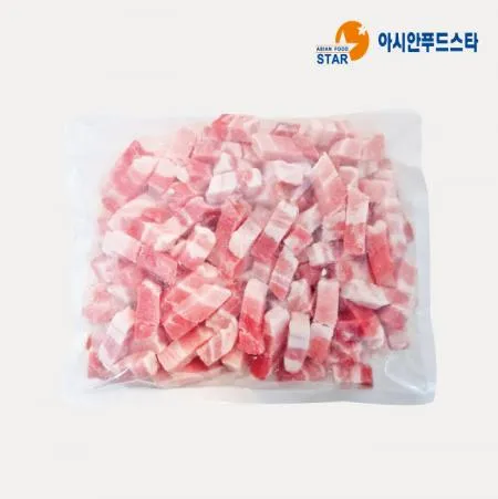 [싱싱배송] 이겹살15*15mm(큐브/1kg/EA) 스페인산 소포장 두툼한 구이 배달삼겹 냉삼 삼겹살