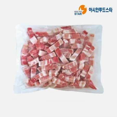 [싱싱배송] 무연골삼겹살15*15mm(큐브/1kg/EA) 스페인산 소포장 두툼한 구이 배달삼겹 냉삼