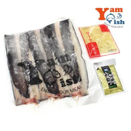 국산 냉동 민물장어 필렛 1kg 3미 손질후 750g + 소스 2팩 채생강