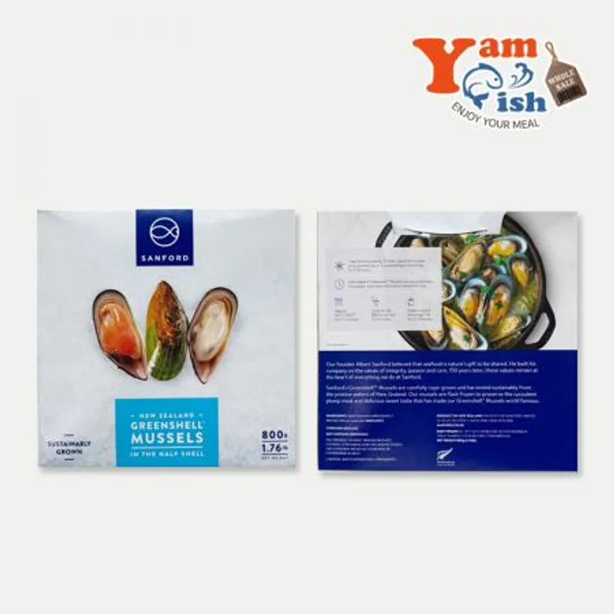 뉴질랜드 그린홍합 M 800g x 12개 반탈각 하프 이미지