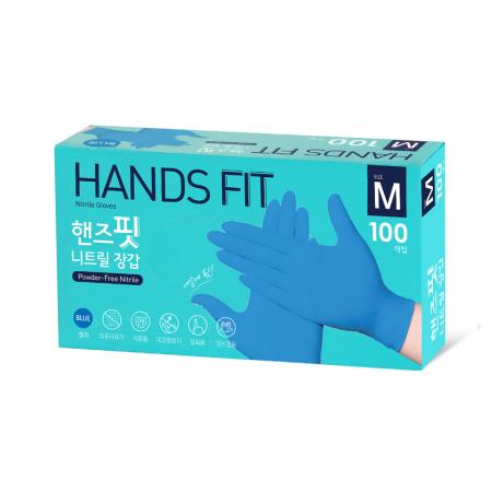 핸즈핏 식품용 니트릴장갑 블루 M [100매입]