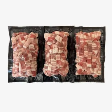 소포장[신선배송] 한입삼겹/무연골 큐브 1kg/EA 배달구이용,찌개용,구이용