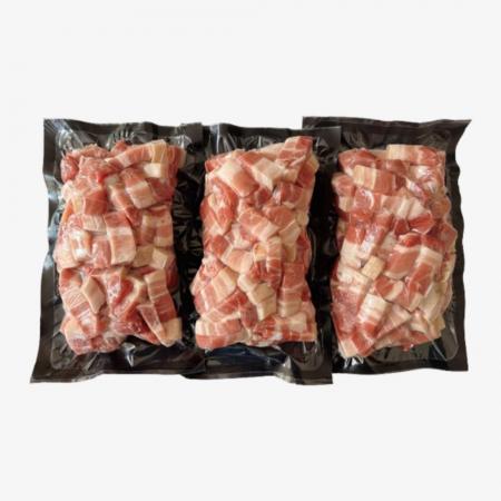 [신선배송] 미박삼겹살/오겹살 큐브 1kg/EA 짜글이용,찌개용,구이용,볶음용