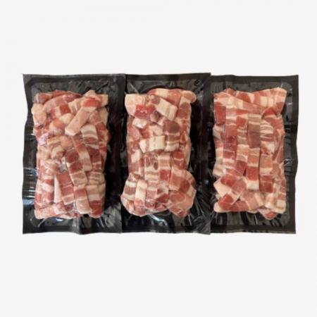 소포장[신선배송] 삼겹살 큐브 1kg/EA 구이용,볶음용,배달용