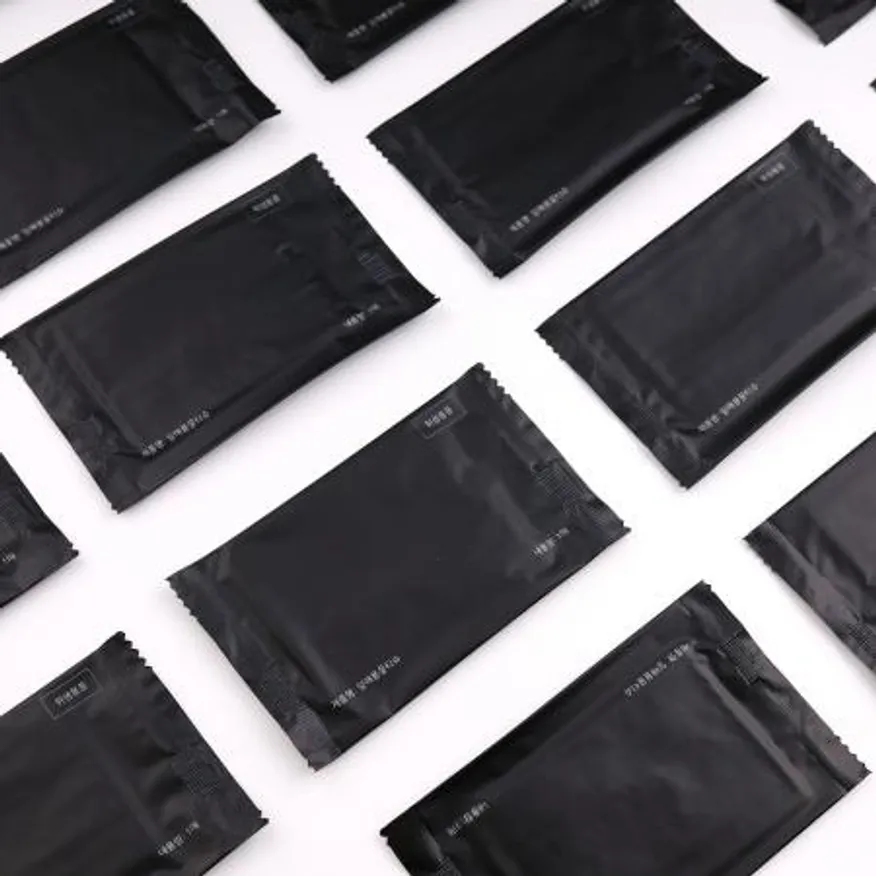 업소용 물티슈 고급형 무지 블랙 무광 100매 이미지