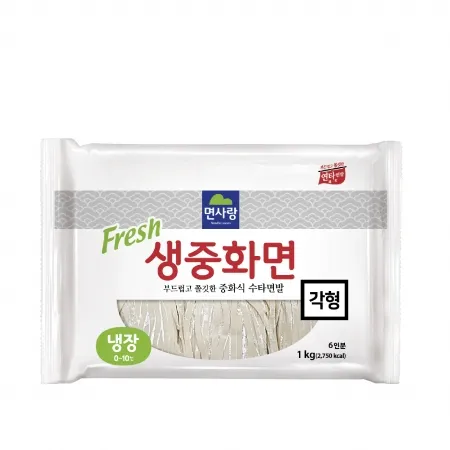 (냉장)생중화면(각형) 1kg(167g*6)_면사랑