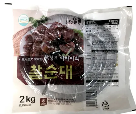 달솔 아바이식 찰순대 2kg [오후2시 주문마감]