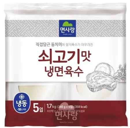 면사랑 쇠고기맛 냉면 육수 340g*5