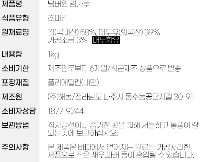 상품정보제공고시