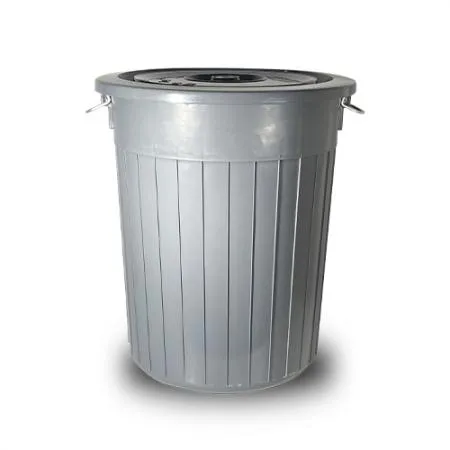 회색 원형통 컨테이너 75L (뚜껑포함) 보관용기