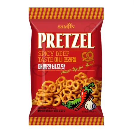삼진 미니프레첼 매콤한비프맛 소용량 70g