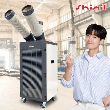 신일 업소용 실외기 없는 이동식 에어컨 코끼리 2구 SMA-PC3900G 그레이 이미지