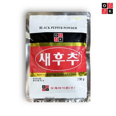 [당일출고] 오케이 새후추 90% 후추가루 통후추 알후추 흑후추 업소용 대용량 200g, 1개