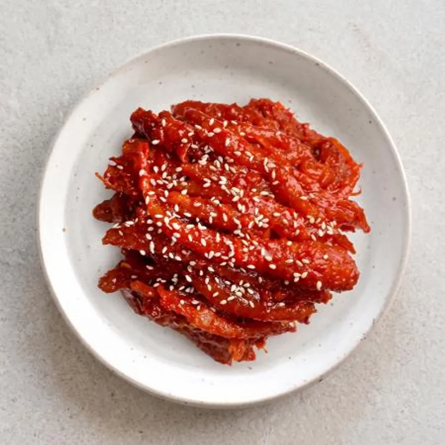 더덕무침 4kg, 고추장더덕무침 고추장양념 더덕 나물무침 반찬 업소용 식자재 대용량 특가 천년의반찬 이미지