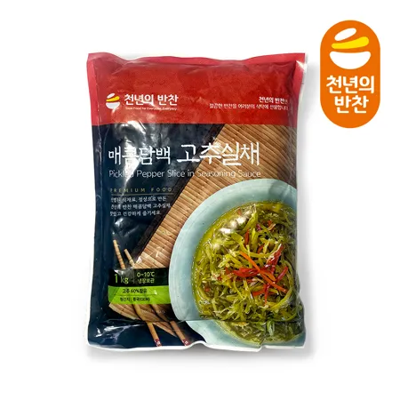 고추실채 장아찌 1kg 고추채 청양 고추채 장아찌 고추절임 간장고추채 업소용 대용량