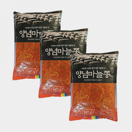 [맛찬]양념마늘쫑 착한식품 4kg x 3개 업소용 대용량 반찬