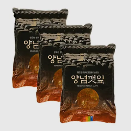 [맛찬]양념깻잎 착한식품 4kg x 3개 업소용대용량 반찬