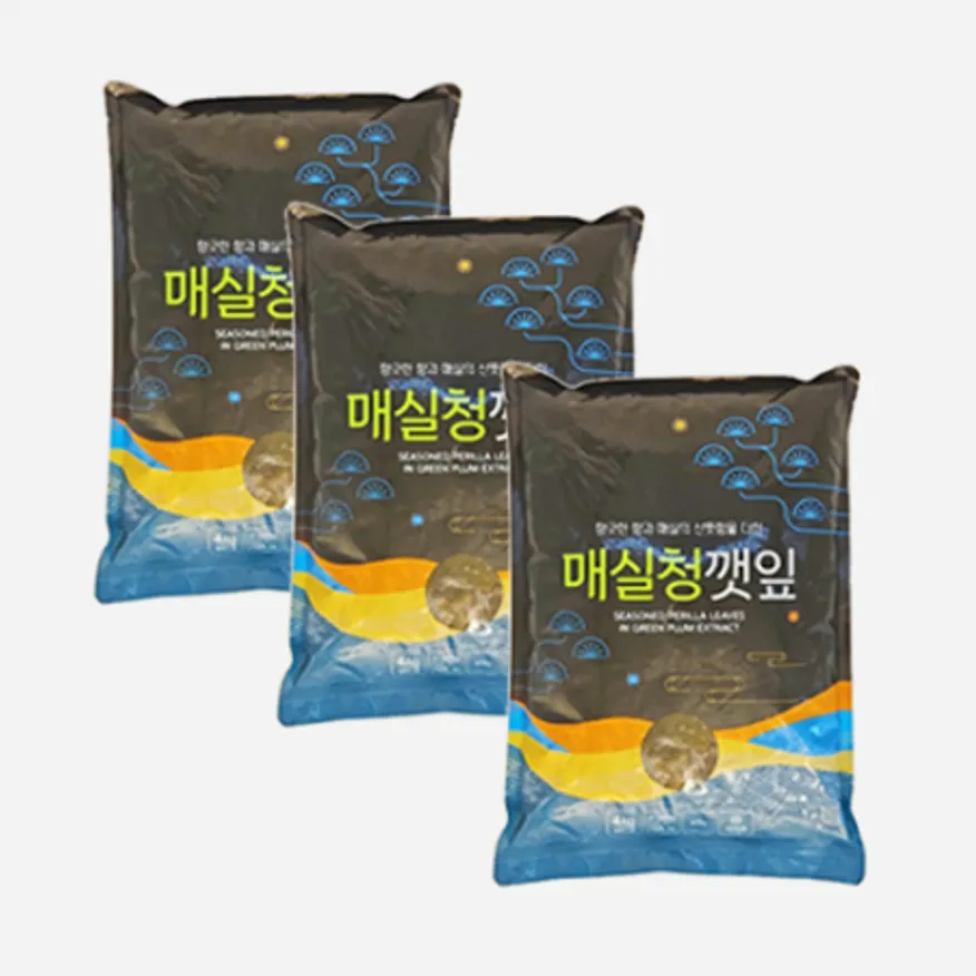 맛찬 매실청간장깻잎 착한식품 4kg x 3개 업소용 대용량 반찬 이미지